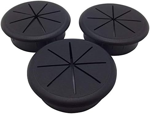 ANZESER 2-3/8" Flexible Desk Grommet - Color: Black - 3 Pack