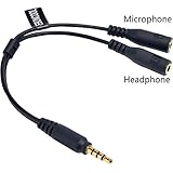 BEBONCOOL(TM) 3.5mm 4-Pin to 2x 3-Pin 3.5mm Headset Splitter Adapter M/F [Lifetime Warranty]