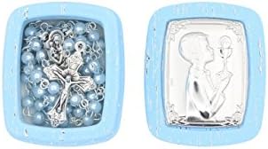 Christian Living First Communion Blue Bead Rosary with Blue Box - Boy