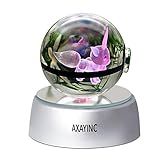 AXAYINC 3D Crystal Ball LED Night Lights 50mm crystal ball Advance Laser Engraving Children's Gift (Eevee)