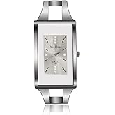 Weicam Women Simple Crystal Cuff Bangle Bracelet Analog Quartz Wrist Watches