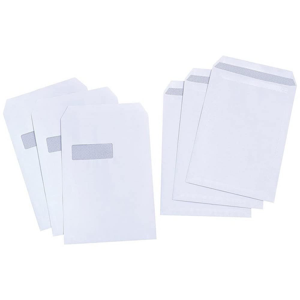 White Box Envelope C4 Window 90gsm White Self Seal (Pack of 250) WX3501