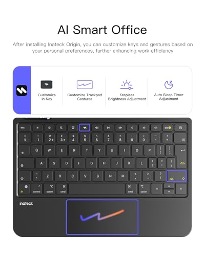 Inateck NeoMagic Magnetic Keyboard Case for iPad Air 11 inch M4 2026/M3/M2, Air 5/4 Gen 10.9 Inch, Pro 11" 4/3/2/1 Gen, Large Multi-Touch Trackpad, LED Power Display, 7 Color Backlit, with Pen Holder