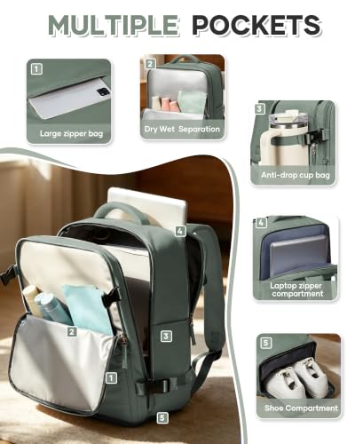 SZSYCN Ryanair 40 x 30 x 20 cm Airplane Backpack with Pump 40 x 20 x 25 cm Ryanair Vacuum Travel Bag 40 x 30 x 20 cm Airplane Hand Luggage Work Bag for Laptop, b70-green
