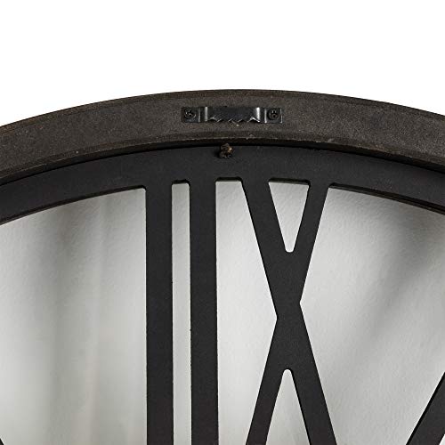 Glitzhome 26.7" D Large Decorative Wall Clock with Roman Numerals, Wooden/Metal Vintage