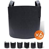 Gardzen 6-Pack 5 Gallon Grow Bags, Aeration Fabric Pots With Handles