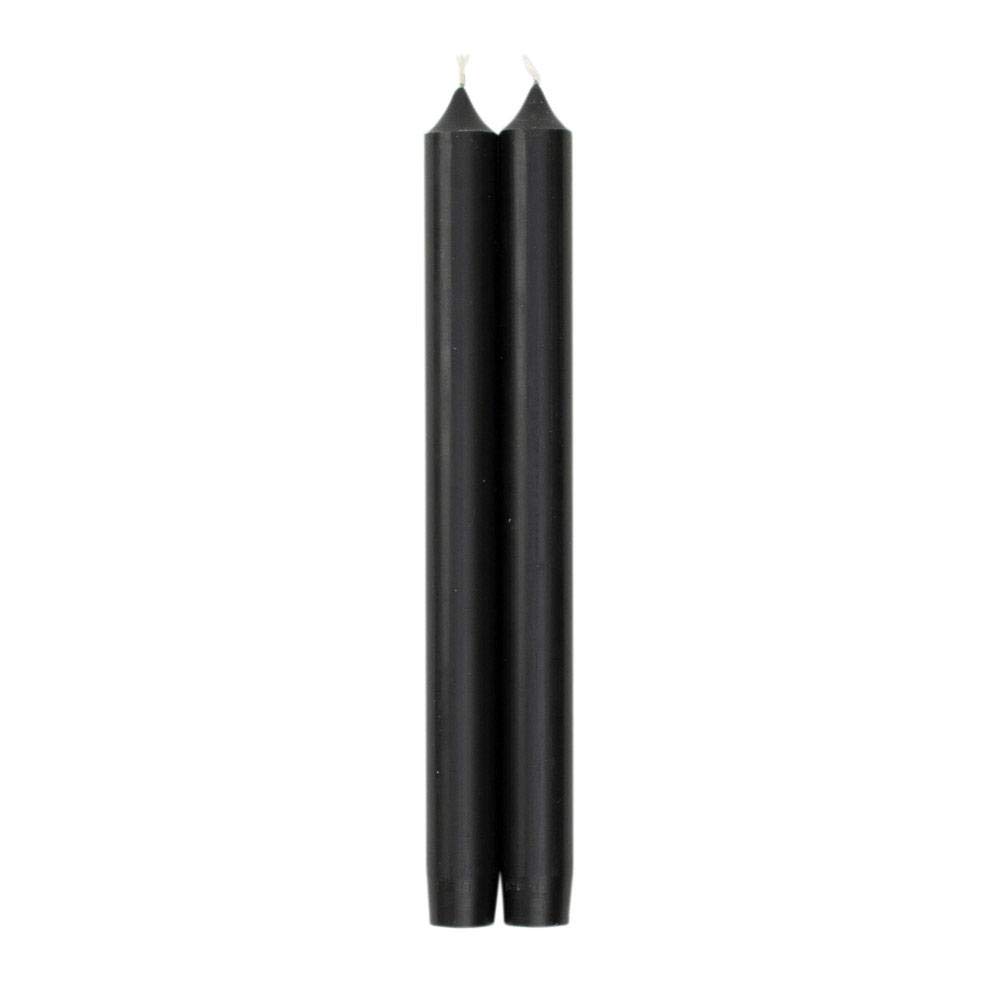 Caspari 10-Inch Taper Dripless, Smokeless, Unscented Candles in Black, 2 Per Package — image 1