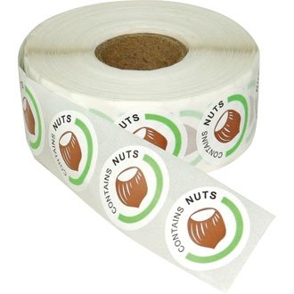 Winware Contains Nuts Labels