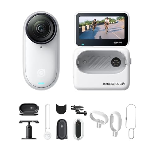 Insta360 GO 3S Fahrrad-MultiView-Bundle 64 GB Weiß - Tragbare 4K Mini-Kamera, Freihand-POVs, Überall anbringbar, Stabilisierung, 140 min Akku, 10 m wa