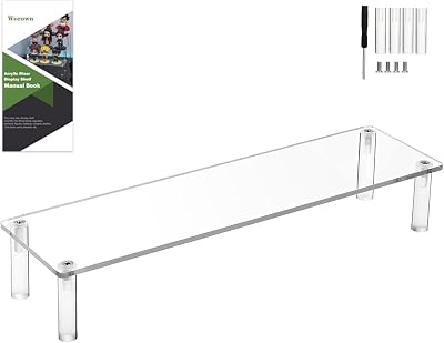 Worown Acrylic Riser Shelf Single Tier Clear Display Stand Cupcake Trophies