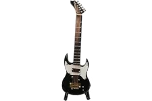 ALANO Black Mini Guitar Model with Stand Mini Musical Instrument Musical Ornaments (GE12B-12)