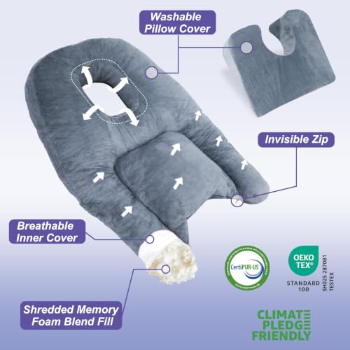 HOMCA Mouth Down Pillow After Eye, Sleep Pillow with Hole for Retina Detachment During Recovery, Massage Pillow, SPA Facial Pillow