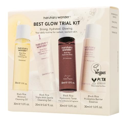 haruharu wonder Best Glow Trial Kit, Skin care Starter Set, Travel Size