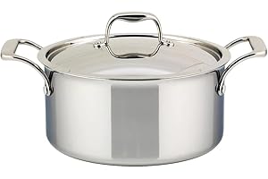 Meyer - SuperSteel Tri-Ply Clad Stainless Steel Dutch Oven with Lid, Induction Cooktop Compatible (5L/5.3qt)