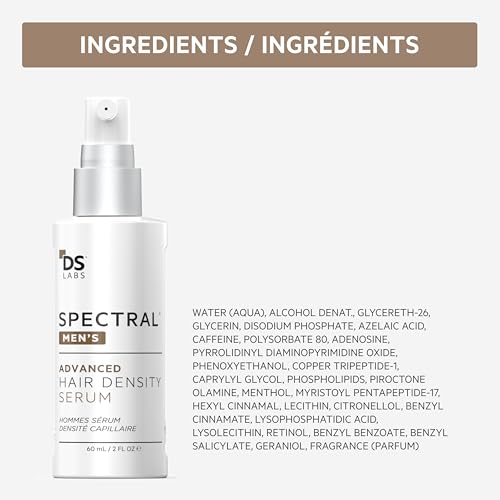 DS Labs Spectral Men’s Hair Density Serum (formerly Spectral.DNC-N) - Lightweight Leave-In for Fuller Looking, Thicker Looking Hair, Fast Absorbing, Non-Greasy, For All Hair Types, 60mL (3 Pack)