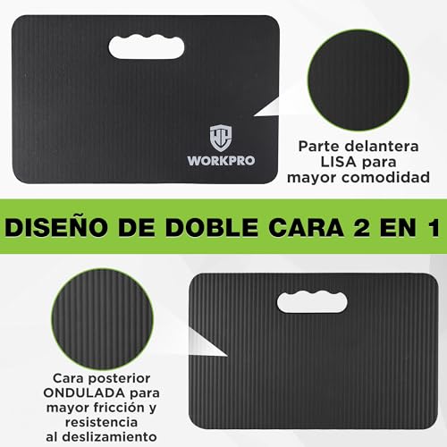 WORKPRO Thick Knee Pad 2 Pieces, 28 x 44 x 3.5 cm Mat for Cleaning, Repairs, Exercise, Prayer and Yoga, Knee Pads for Gardening and Outdoor Work
