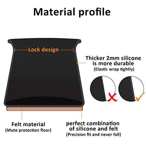 Chair Leg Floor Protectors with FeltRound&Square Silicone Chair Leg