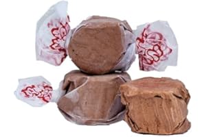 Creamy Chocolate Salt Water Taffy - Individually Wrapped Assorted Flavors - Old Fashion Saltwater Taffy Candy Bulk, by Queen City Candy Cave (1 Pound)