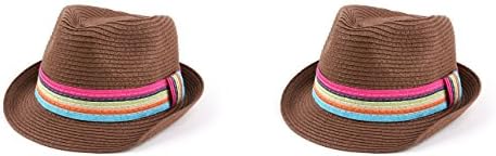 Pop Fashionwear Summer Cool Straw Hipster Fedora Hat Colorful Band 119HF