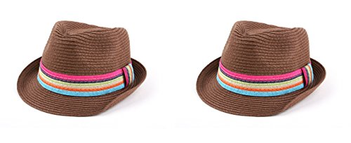 Pop Fashionwear Summer Cool Straw Hipster Fedora Hat Colorful Band 119HF