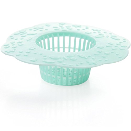 Wild Tribe Hair Drain Clog Remover Cleaning Tool,Kitchen Bath Sink Strainer,Drain Protector Filter Net Drain Hair Catcher Stopper,Pack of 6 (Green)