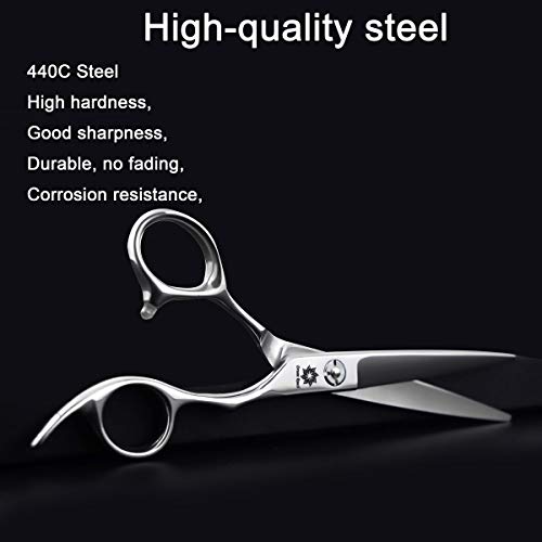 6" Professional Hair Cutting Scissors Japan 440C Steel Thinning Scissor for Men/Women Cutting for Salon/Barber/Home (Straight Scissors)
