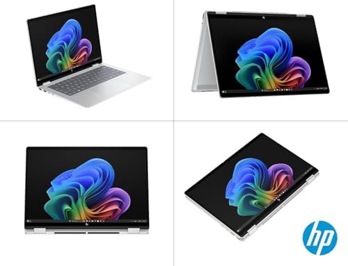 HP Omnibook X Flip - 14" 2K IPS Conversível Touch Laptop Intel Ultra 7-258V EVO, 32GB RAM, 1TB SSD, Intel ARC Graphics, Windows 11 Home Silver- Espanhol Teclado QWERTY