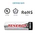 Tenergy Rechargeable 18650 Battery and Charger 2600mAh 3.7V Li-ion Batteries with 18500 14500 Fast Battery Charger for 18650 Flashlight Batteries with PCB Protected (2 Button Top Cells Included)