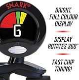 Snark SN6X Clip-On Ukulele Tuner, Black, 360° Display, Upgraded Chip view 3