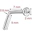 joybeauti 2mm Stainless Steel Rhinestone Bar Curved L Bend Nose Stud Ring Piercing 20 Gauge Pack of 16 Pcs (White)