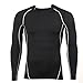 4ucycling Compression Tight Shirt Base Layer Breathable Sleeves Fit Slim Sports Design for Work Out Blue/Black