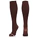 NEWZILL Compression Dress Sock (15-20mmHg) for Men & Women - Cotton Rich Comfortable Socks - BEST Stockings for Business Casual, Running, Medical, Athletic, Edema, Diabetic (L/XL, Brown)