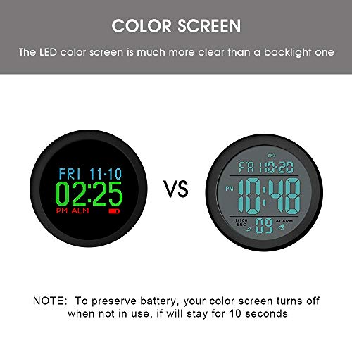 SKMEI Digital Watch, Waterproof Military Watch with Compass Stopwatch Pedometer LED Color Screen Wrist Watch for Men