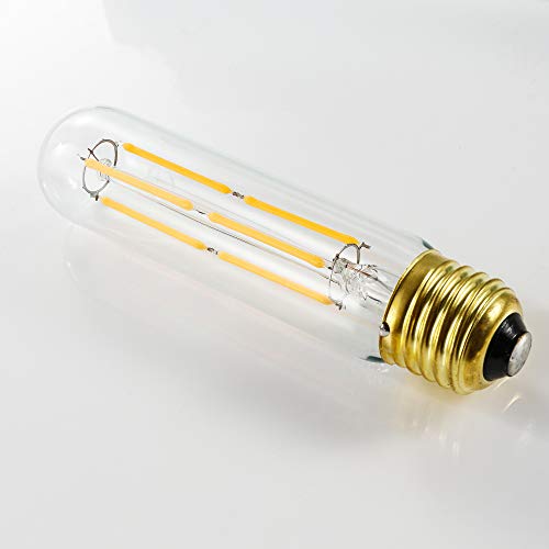 LEOOLS T10 Led Bulb, 6W Dimmable Led Tubular Bulbs, 60 Watt Incandescent Bulb Equivalent, 2700K Warm White,600LM, Clear Glass, E26 Base Lamp Bulb, for Cabinet Display Cabinet etc,6 Pack. - Thumbnail 7