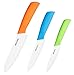 WACOOL Ceramic Knife Set 3-Piece (6-inch Chef's Knife, 5-inch Utility Knife,4-inch Fruit Paring Knife), with 3 Knife Sheaths for Each Blade (Colorful Handle)