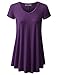 URBANCLEO Womens V-Neck Elong Tunic Top Mini T-Shirt Dress Plum 3XLARGE