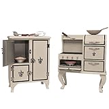 The Queen's Treasures American Vintage Stove & Fridge Wooden Furniture +Kitchen Tool & Food Accessory Play Set for 18 Inch Girl Dolls