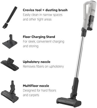 Aspiradora Escoba sin Cable Serie 5000, Aspirador Inalámbrico con Motor Digital Potente, Cepillo MultiFloor para Alfombras y Suelos Duros, hasta 50 Min, 18,5 V, Blanco, AP51UH18ST
