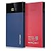 FosPower PowerVue 8000mAh Dual USB [1A & 2.4A Outputs] External Portable Battery Charger Pack Power Bank for Smartphone & Tablets (Navy Blue / Red)