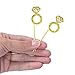 Cupcake Toppers 50 Pack- Gold Glitter Diamond Ring Cake Toppers for Marriage Engagement Anniversary Birthday Valentines Party Cake Decor