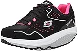 Skechers Women's Shape Ups Everyday Comfort Fashion Sneaker, Black/Hot Pink, 9.5 M US