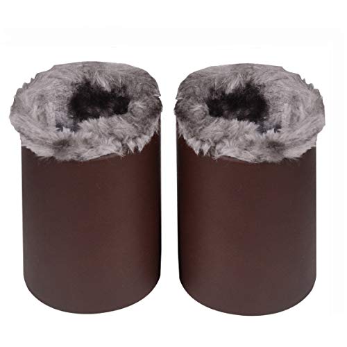 Bleiou Pack of 2 Plush Lined Eyeglasses Holder Stand Case Glasses Protective Holder for Desks or Nightstands (Gray Brown) - Thumbnail 5