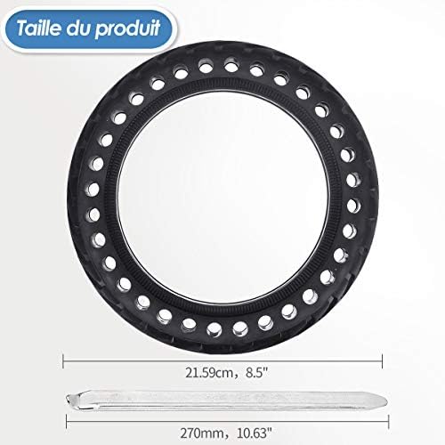 JOYXEON Pneu Roue 8 1/2X2 Chambre a air (1.8mm épais) / Pneu Plein Avant/Arrière Pneu Pneu de Rechange Compatible avec Xiaomi M365/ Pro, Durables Anti-Dérapant, Kit de démonte-pneus/Valve Extension