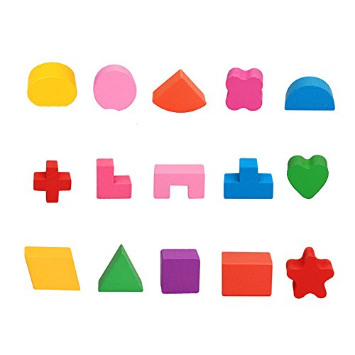 Kanzd Kids Baby Wooden Learning Geometry Educational Toys Puzzle 3D IQ Puzzle for Kids (A)