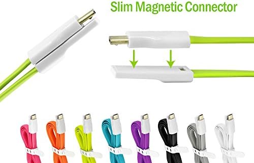 Tangle-Free Magnetic Voyager Edge Ultra Portable Flat Charging and Data MicroUSB Cable. (3ft / Case Compatible)