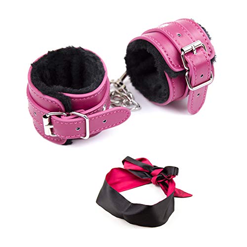 JUDRRSoft Padded Leather Handcuffs Adjustable Wrist Cuffs Stage Props(HHH-213) (Style 1, Ankle)