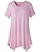 LARACE Womens Swing Tunic Tops Loose Fit Comfy Flattering T Shirt (XL, Pink)