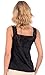 Patricia Women's Ultra Soft Stretch Camisole Wide Strap with Lace Trim Tank Top (Black, Large)