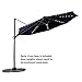 FLAME&SHADE 10' Solar Cantilever Umbrella, Outdoor Offset Hanging Umbrella, LED lights, Cross Base, 360° Rotation, Infinite Tilting, Navy Blue