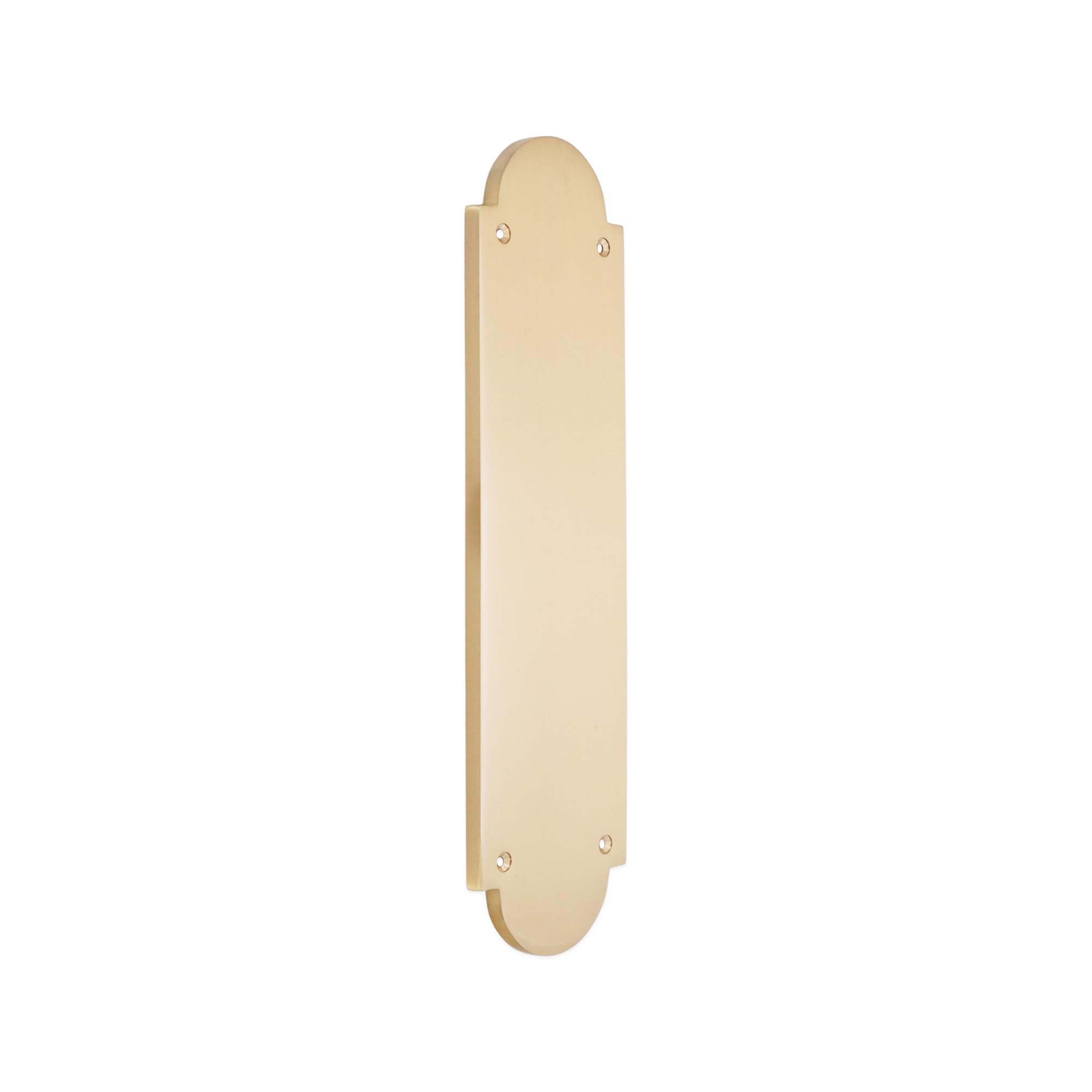 Infinity Decor Heavy Duty Satin Brass Victorian Style Half Round Shape Finger Push Plate Decorative Door Protector 300 x 75mm - for Interior or Exterior Door 